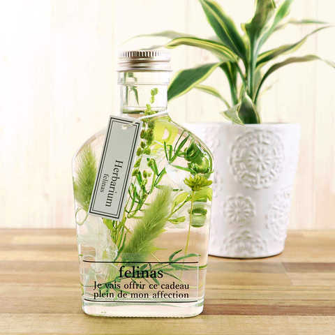フェリナス ハーバリウム エレガント (グリーン) バレンタインデー ホワイトデー 花 ギフト 贈り物 結婚 記念日 誕生日 プレゼント whisky-green