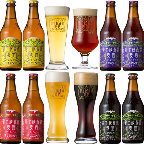 クラフトビール(地ビール) 富士桜高原麦酒12本セット(ピルス・ヴァイツェン・ラオホ・シュヴァルツヴァイツェン各3本ずつ)
