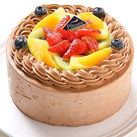 アレルギー対応 卵不使用 フレッシュフルーツ乗せ生チョコクリームのショートケーキ 5号 15cm