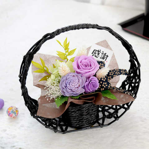 花由 和風 プリザーブドフラワー 花宵月 パープル-感謝