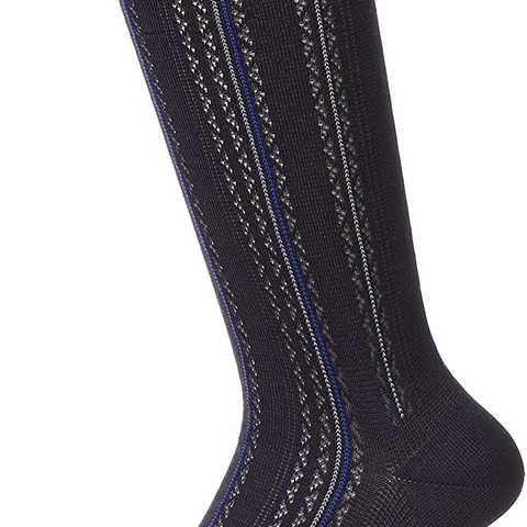 [タケオ キクチ] メンズ・ビジネス・JAGGID STRIPE・ポリジン抗菌防臭加工・クルー丈ソックス 2422112