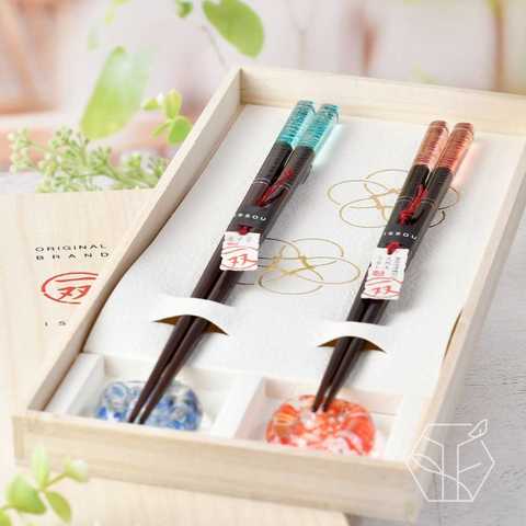 ペア夫婦箸&箸置き<潮風>