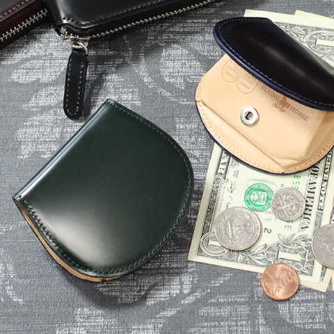 日本製 コードバンレザー 馬蹄型 コインケース