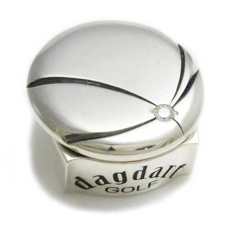 誕生石が選べるシルバー製高級ゴルフマーカー付きハットクリップ