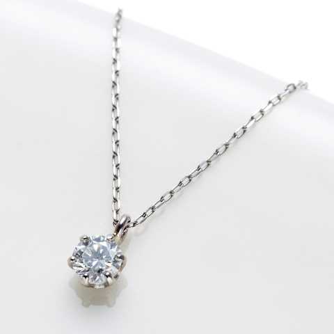 一粒天然ダイヤモンドネックレス