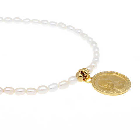淡水パール コインネックレス