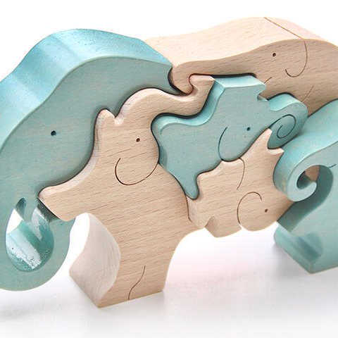 【名入れ可能】象のスタンディングパズル