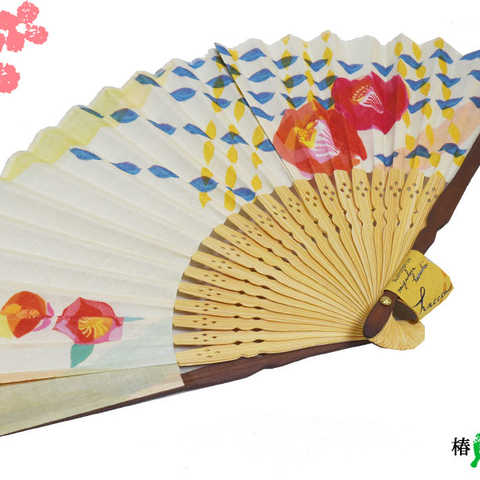 猫/椿 扇子