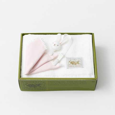 超甘撚りバスタオル・レースタオル・スタイクリップうさぎさんセット