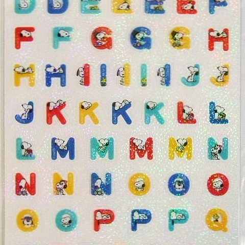 ピーナッツ アルファベット ステッカー【スヌーピー】A