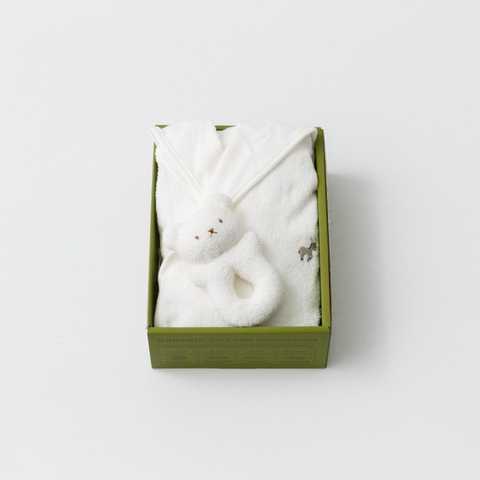 ベビーバスローブ＆くまさんセット（ホワイト）