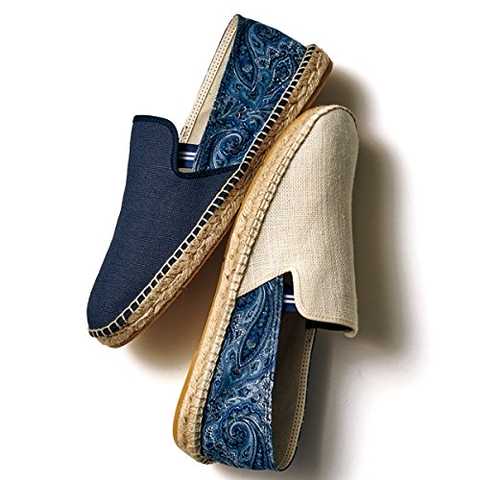 【CALZANOR(カルザノール)】別注 エスパドリーユ（スリッポン）/リネンキャンバス×リバティ