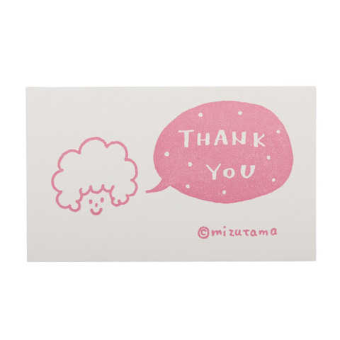 活版ミニメッセージカード　mizutama Thank you