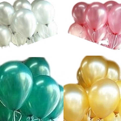 光沢 カラフル パール バルーン 加厚 ラテックス パーティー 風船 100個 セット (④アソート【空気入れ付】 )