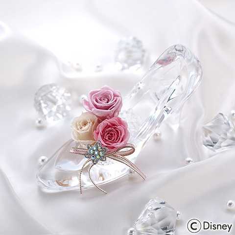 ディズニー プリザーブドアレンジメント「シンデレラの靴(ラディアントピンク）」