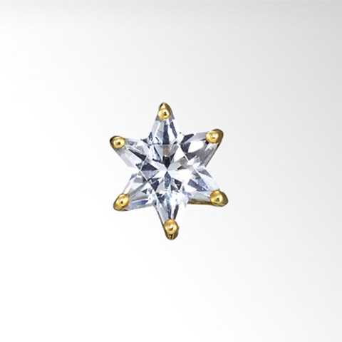 STAR JEWELRY Girl GIRL'S STAR PIERCED EARRING CUBIC ZIRCONIA