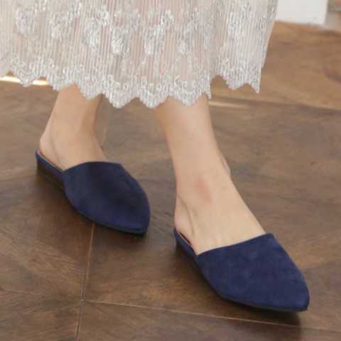 スエード調素材のバブーシュ風スリッパサンダルサボサンダル