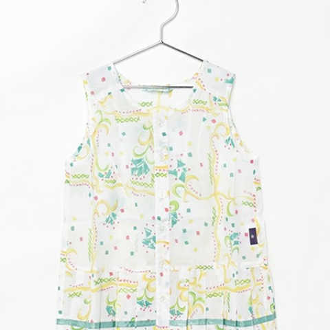 チェックフラワーチュニックブラウス