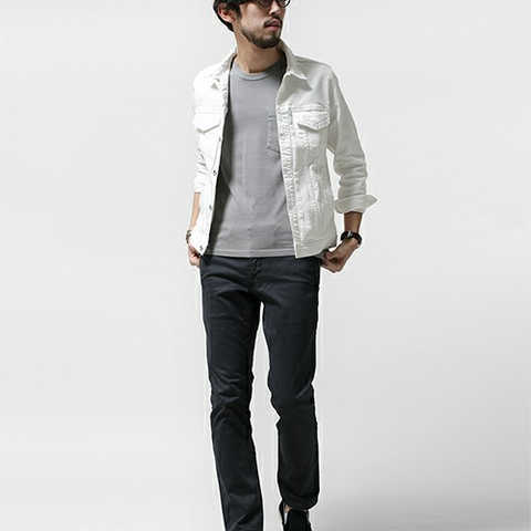 ライクラ混スキニーカラーGジャン