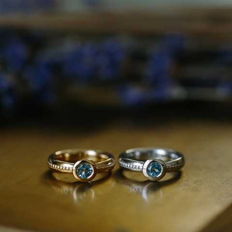 "Coco" Baby Ring / 11月 ブルートパーズ / Silver