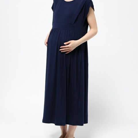 マタニティキリカエポイントマキシワンピース