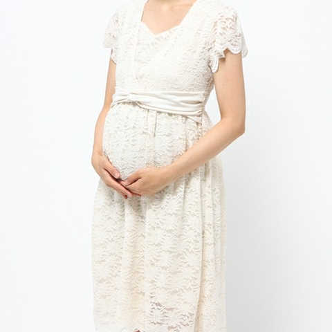 【加藤夏希プロデュース】ウエストマーク ストレッチレースワンピース