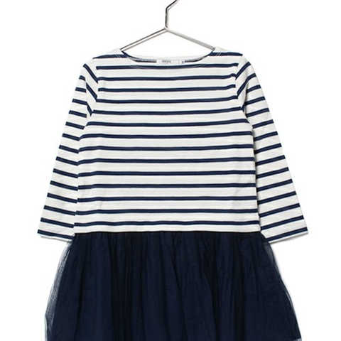 SHIPS KIDS:ボーダー×チュール ワンピース(kids)