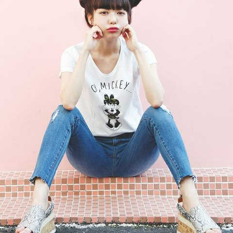 迷彩プリントＴシャツ（ミニー／MINNIE）