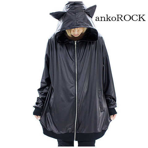 ankoROCK黒猫レザーパーカー -スーパービッグ-