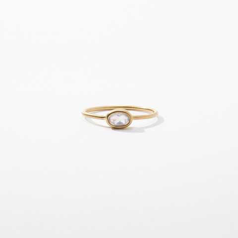 "jardin" K10 オーバル レインボームーンストーン リング