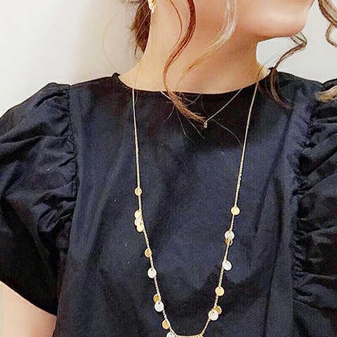 スパングルロングネックレス