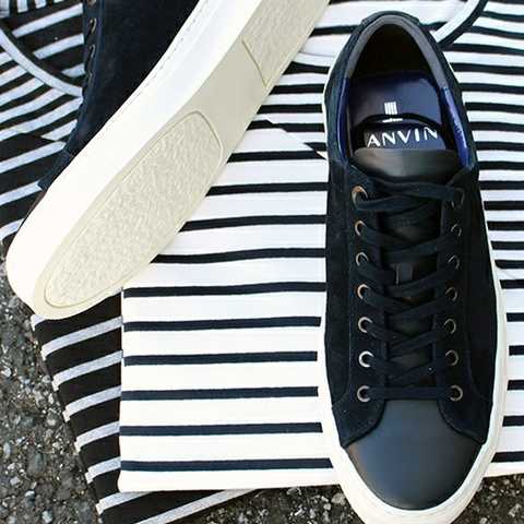 Velor＆Smooth Leather Sneakers