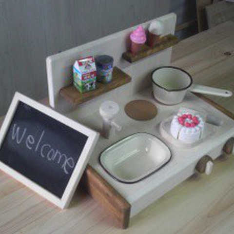 ままごとキッチン　卓上タイプ　背面あり [００４５]