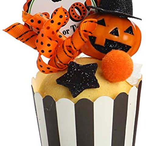 季節商品 雑貨 飾り付け お部屋のデコレーションに パンプキン ハロウィンカップケーキ イエロー 1594J