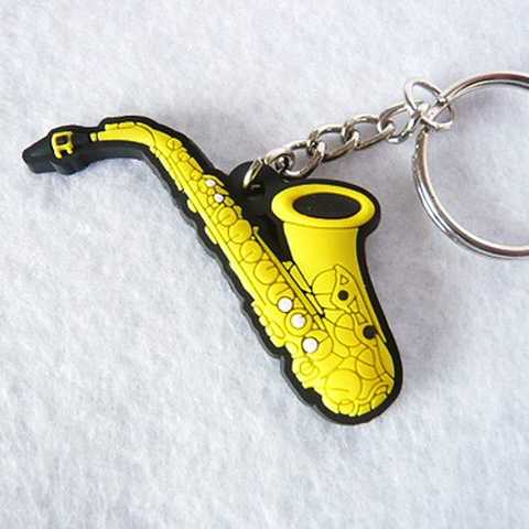 サックス　ラバーキーホルダー