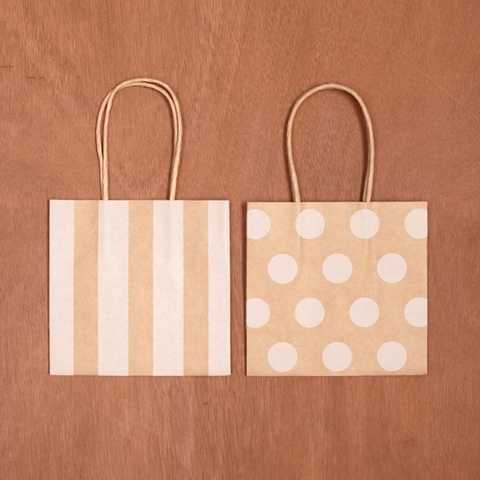 【水縞】ミニ紙袋　ホワイト