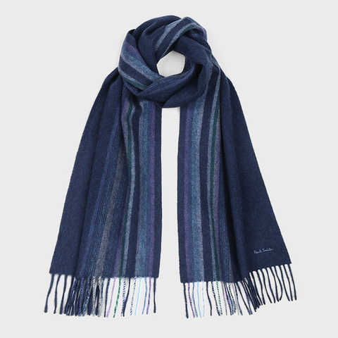 カシミヤ ストライプ マフラー