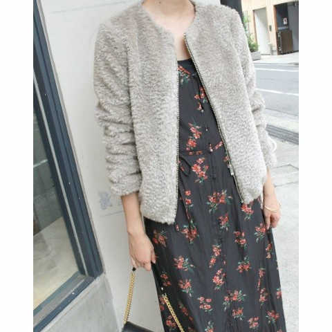 フェイクファージップブルゾン