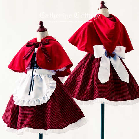ハロウィン衣装 子供ドレス 赤ずきんのエプロンドレス[ドレス/ケープ]