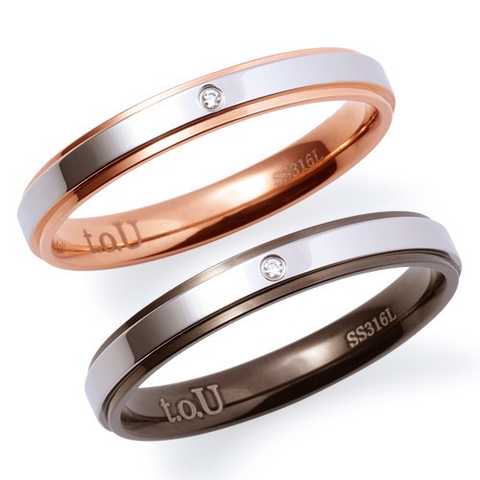 サージカルステンレス ペア リング TR9003DM-9004DM