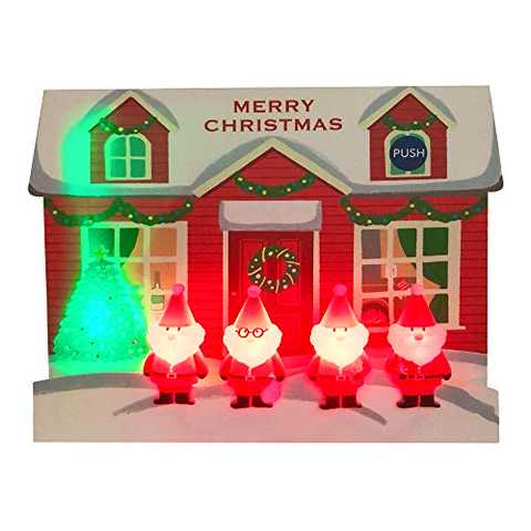 サンリオ クリスマスカード 洋風 ライト&amp;メロディ ポップアップ 家の前に立体サンタ4人 S7329