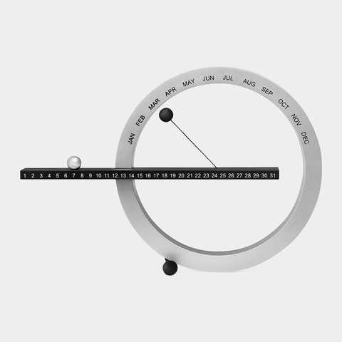 MoMA パーペチュアルカレンダー S ブラック/シルバー