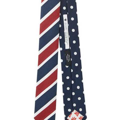 リバーシブルレジメンタルドットナロータイ RED