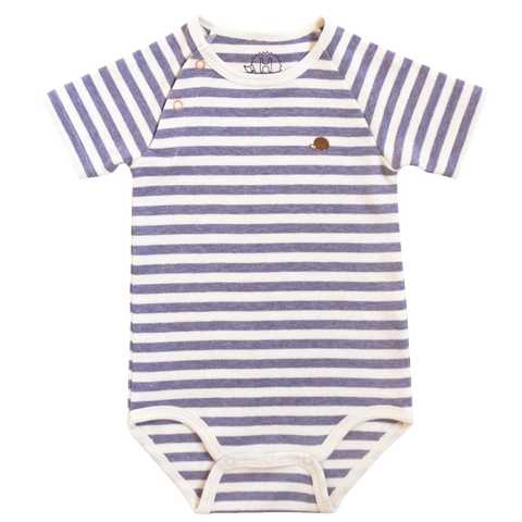 Hoppetta plus　ボディ半袖　杢パープル×キナリ　60cm