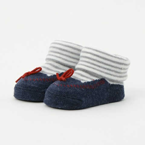 モカシン風カップソックス(ダークブルー）