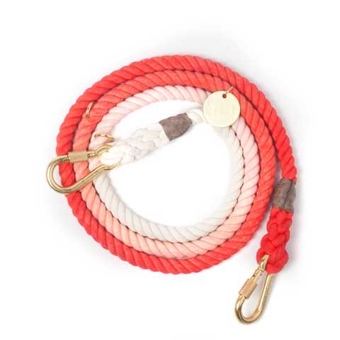 Coral Ombre Rope Dog Leash, Adjustable (コーラル・オンブレ・ロープ・ドッグ・リーシュ, アジャスタブル)