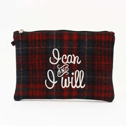 刺繍入りﾁｪｯｸｸﾗｯﾁ