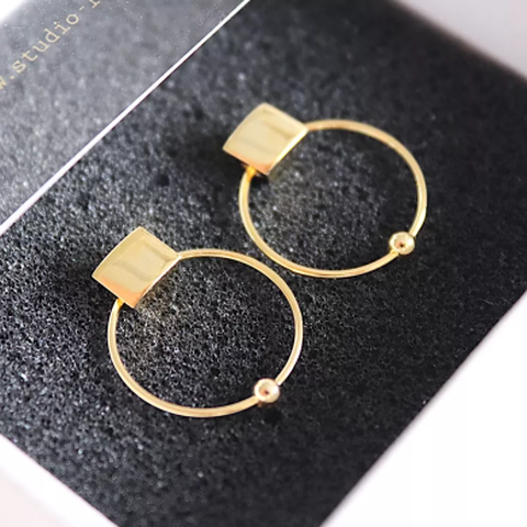 Square & Hoop Earrings
