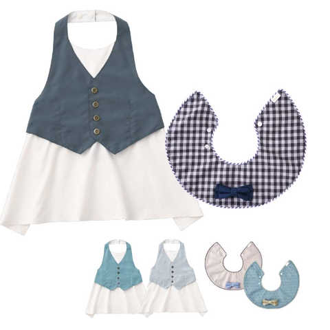 【20250303/取扱中止・在庫0】MARLMARL (マールマール) ベビーサイズ エプロン Garcon & スタイ dolce 男の子セット( ベビーサイズ: 80 - 90 cm )