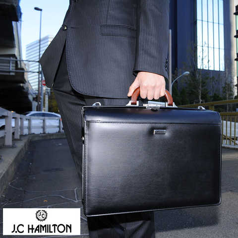 ダレスバッグ メンズ J.C HAMILTON 2層ダレス 木製ハンドル ブラック 豊岡製 大容量 ビジネスバッグ B4